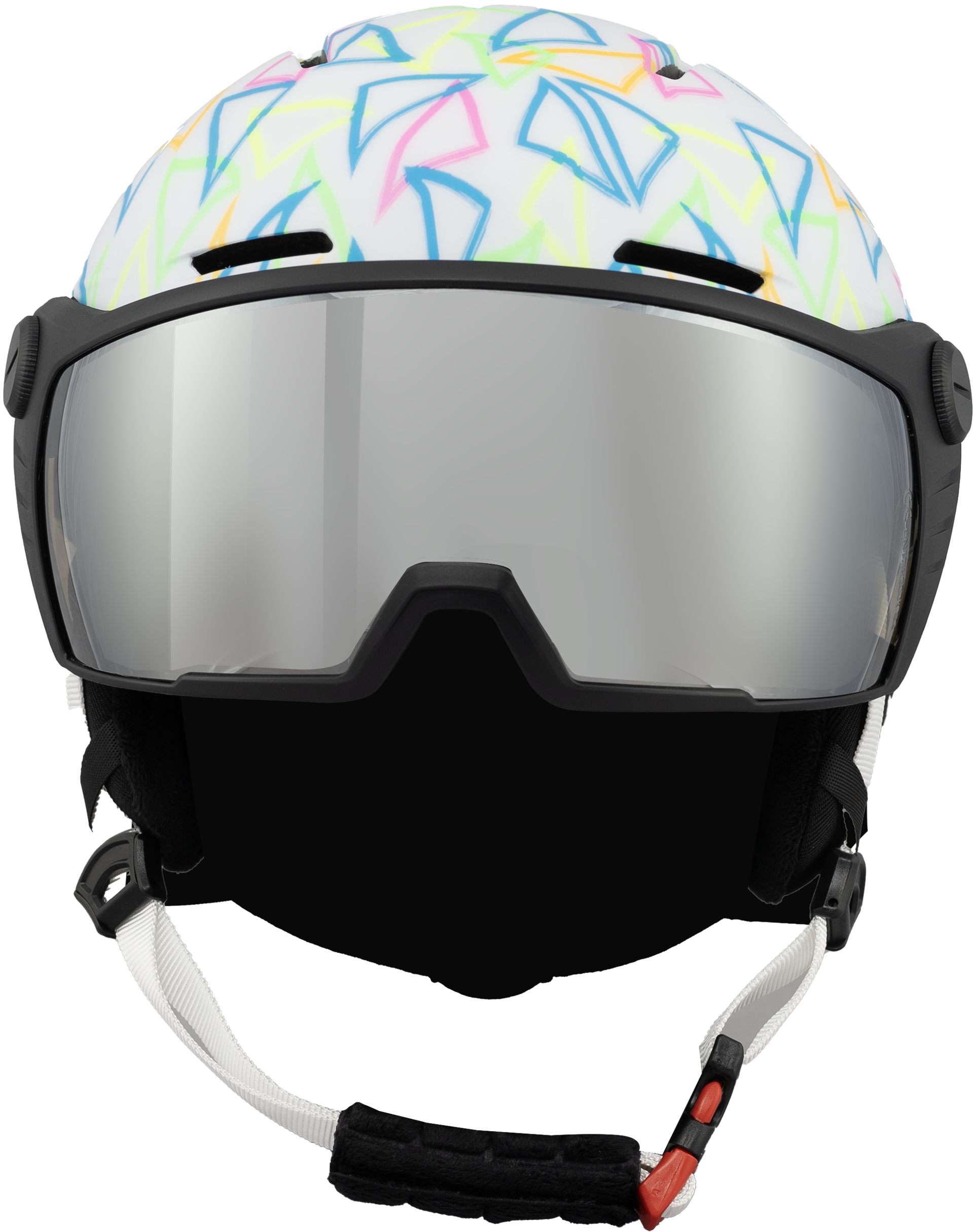 Lyžařská helma Blizzard Flash Visor junior ski helmet, white/multicolor
